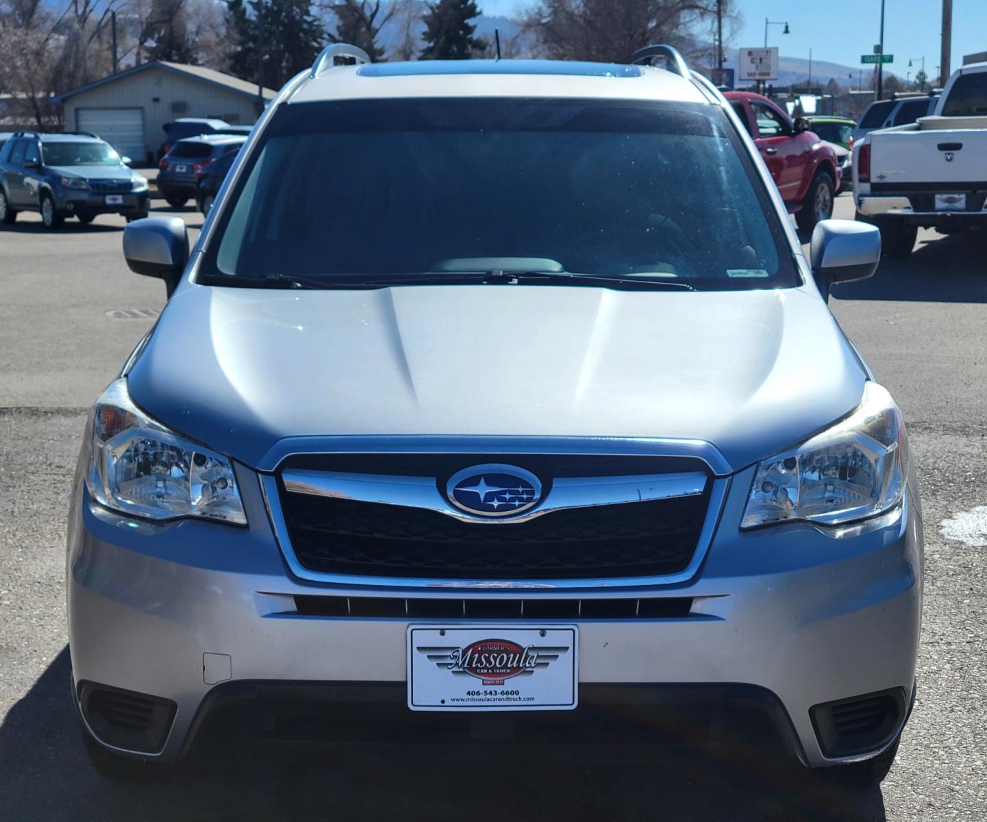 2015 Silver /Black Subaru Forester Premium (JF2SJADC3FH) with an 2.5L H4 engine, Automatic transmission, located at 450 N Russell, Missoula, MT, 59801, (406) 543-6600, 46.874496, -114.017433 - Photo #2